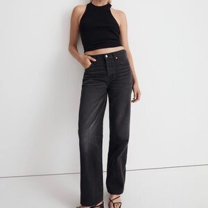 Madewell Faded Black Low-Slung Straight Jeans
